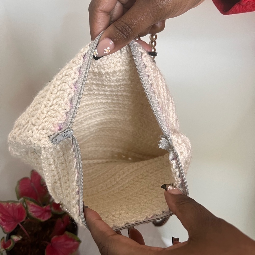 Cream Color Crochet Crossbody - Picture 2 of 2